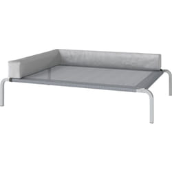PawHut Letto per Cani Rialzato con Cuscino a L Grigio Chiaro e Argento