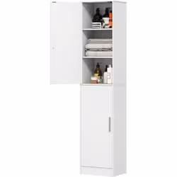 Descrizione: Questo elegante mobile colonna bagno HOMCOM con 2 armadietti permette di tenere in ordine shampoo, cosmetici, as ...
