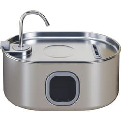 PawHut Fontana per Gatti da 7L con Luce LED e Spazzola 32x22.1x22.3 cm Argento