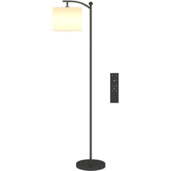 Homcom - Lampada da Terra led Dimmerabile e Regolabile Telecomando e Timer Nero