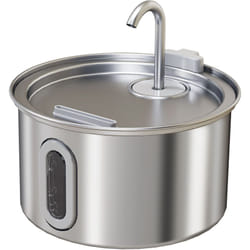 PawHut Fontana per Gatti da 2.5L con Luce LED 19.4x19.4x18.7 cm, Argento
