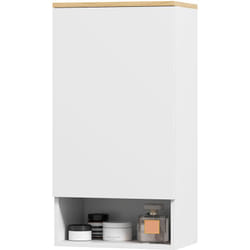 Homcom - Mobiletto Bagno a Muro con Mensole Regolabili e Ripiano Aperto Bianco