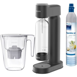 Water Kit Completo Gasatore GoZero Colore Nero + Caraffa Filtrante Da 2,6 Litri - Philips