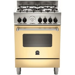 Bertazzoni La Germania Americana AMN604MFESCRT cucina Gas Crema, Acciaio inox