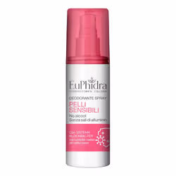 Euphidra Deodorante spray delicato senza alluminio né alcool, con pantenolo e glicerina. Euphidra protegge e rispetta le pell ...