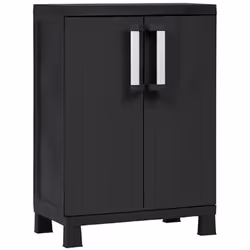 Armadio Garage Basso a 2 Ante e 2 Ripiani Regolabili 65x37x93cm Nero L'armadio Garage basso a 2 ante e 2 ripiani regolabili 6 ...