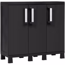 Armadio Garage Basso a 3 Ante e 2 Ripiani Regolabili 97x37x93cm Nero L'armadio Garage basso a 3 ante e 2 ripiani regolabili 9 ...