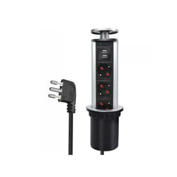 Extrastar - Multipresa da Scrivania a Scomparsa con 2 usb 2,1A 3 Prese Universale 10/16A Torretta da Tavolo Colonnina con Protezione Spina 16A