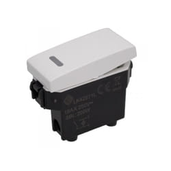 Extrastar - Interruttore Unipolare 1P 16A Con Indicatore Luce Led Colore Bianco Compatibile Con Bticino Living e Vimar Plana