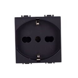 Extrastar - Presa Schuko 2P+T 16A Colore Nero Compatibile Con Bticino Living e Vimar Plana
