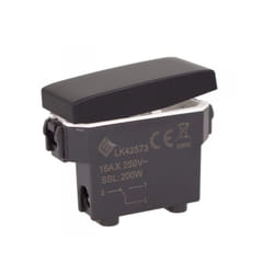 Extrastar - Deviatore 1P 16A Colore Nero Compatibile Con Bticino Living e Vimar Plana