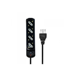 Extrastar - Multipresa Ciabatta Elettrica a 4 Posti 4 Prese Bipasso Schuko 10A/16A con Interruttore e Spina 10A Cavo 1.5 metri Nero