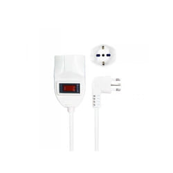 Prolunga Elettrica Lineare Con Interruttore 5M 3X0,75mm Spina Italiana 10A Presa Bipasso Schuko 10/16A Max 2300W