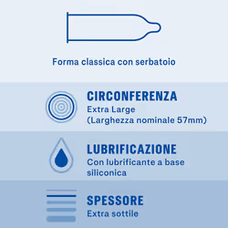 Durex Invisible XL Extra Sottile Extra Large 6 Preservativi