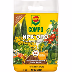 Concime granulato Compo NPK+Oro Concime granulato composto NPK (azoto, fosforo, potassio) a basso tenore di cloro con inibito ...
