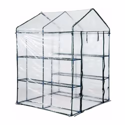 Serra da Giardino in PVC Trasparente 143x143x195 cm Questa grande serra realizzata con un robusto telaio in acciaio ricoperto ...