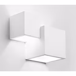 Applique LED Lampada Parete Gesso Moderno Doppio Quadrato Cubo Verniciabile 5042 Illumina e dai spazio alla tua fantasia con  ...