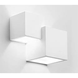 BES - Applique led Lampada Parete Gesso Moderno Doppio Quadrato Cubo Verniciabile 5042