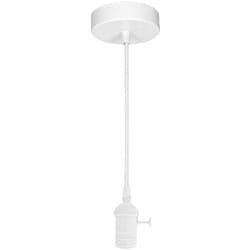 BES - Lampadario Portalampada a Sospensione 2M Vintage Bianco Effetto Metallo E27 60W