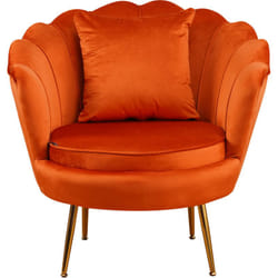 Cribel - poltrona frida velluto ruggine gambe oro c/cuscino