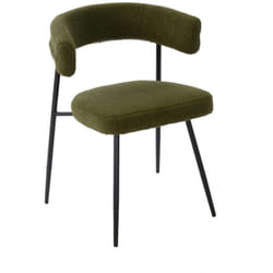 Cribel - Set da due poltrone,Megan, imbottita, rivestita in tessuto bouclè, verde, struttura in metallo laccata nera
