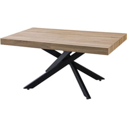 Tavolo anson all. piano rovere/gambe nere
