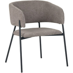 Set Da 4, Poltrona Brigitte Tessuto Tortora Gambe Nere per soggiorno, cucina e arredo bar