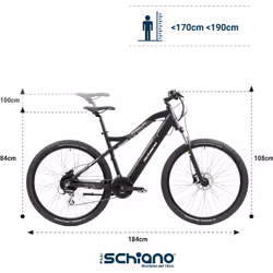 F.lli Schiano E-MERCURY 29”E-Bike MTB, Bicicletta Elettrica Mountainbike con Motore 250W e Batteria 36V 11,6Ah estraibile