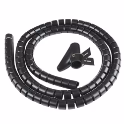 Vultech Spirale Copri Cavo 1,5 Mt Flessibile, Guaina raccoglicavo, Universale, ABS sintetico, Nero