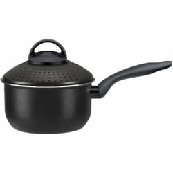 Silex - Pentola Pastì in Alluminio ø 16 cm Antiaderente Induzione Coperchio Colapasta Diamantide Nera