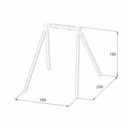 Esterni da Vivere Gioco Altalena singola per bambini, 160 x 230 x 195 cm, Attrezzature per altalena per parco giochi - Vista aggiuntiva 5
