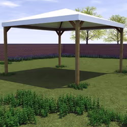 Esterni da Vivere Gazebo, 3600 x 3000 mm, gazebo, Bianco, Legno, Tetto a due spioventi, Cloruro di polivinile (PVC), Legno, 3 ...