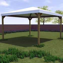 Esterni da Vivere Gazebo, 3600 x 3600 mm, gazebo, Bianco, Legno, Tetto a due spioventi, Cloruro di polivinile (PVC), Legno, 3 ...