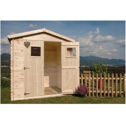Esterni Da Vivere - Casetta di legno Giada in pino grezzo cm180x130 non trattato Losa