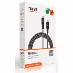TUNIT TTCC1BK cavo USB 1 m USB C Nero, Titanio