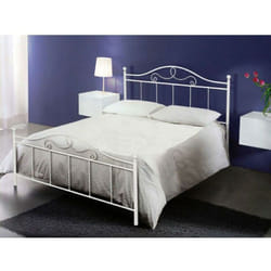 Letto matrimoniale in ferro battuto colore bianco opaco 170x200xH.130 cm
