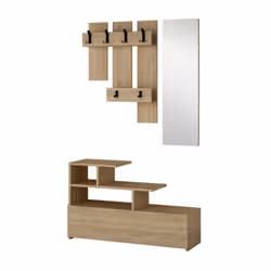 Mobile ingresso rovere oak con scarpiera e specchio Vesty Caratteristiche: Spessore 18 mm. Rivestimento in PVC. Misure 100x30 ...
