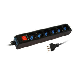 Techly Multipresa 6 Posti Italiana Bipasso con Interruttore Nero (IUPS-PCP-16BK)