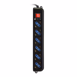 Techly Multipresa 6 Posti Italiana Bipasso con Interruttore Nero (IUPS-PCP-16BK)