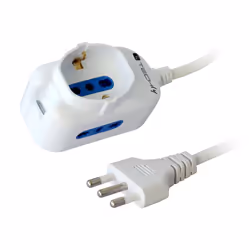 Techly Multipresa 2 Posti Italiana Bipasso / 1 Schuko (IUPS-PCP-2I1S), 1,3 m, Bianco, CE, RoHS, 3 presa(e) AC, 250 V, 2500 W