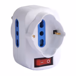Techly Adattatore con Spina 16A Rotante (IUPS-PCP-2R), Bianco, CE, RoHS, 3 presa(e) AC, 220 - 250 V, 1500 W, 16 A