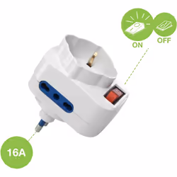 Techly Adattatore con Spina 16A Rotante (IUPS-PCP-2R)