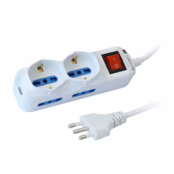 Techly Multipresa 4 Posti Italiana Bipasso / 2 Schuko con Interruttore (IUPS-PCP-4I2S-INT), 1,5 m, Bianco, CE, RoHS, 6 presa( ...
