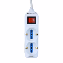 Techly Multipresa 4 Posti Italiana Bipasso / 2 Schuko con Interruttore (IUPS-PCP-4I2S-INT)
