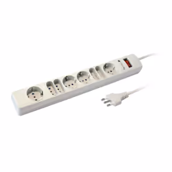 Techly Multipresa 8 Posti Italiana 10A / Schuko Angolata Grigio (IUPS-PCP-8GY), 1,5 m, Tipo L, Grigio, CE, RoHS, 8 presa(e) A ...