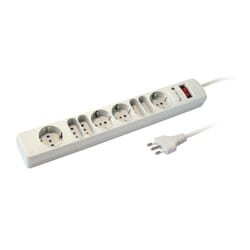 Techly Multipresa 8 Posti Italiana 10A / Schuko Angolata Grigio (IUPS-PCP-8GY)