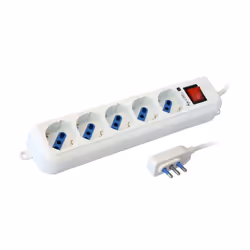 Techly Multipresa 5 Posti Italiana Bipasso / Schuko Spina Angolata (IUPS-PCP-ANG), 1,5 m, Tipo F, Bianco, CE, RoHS, 5 presa(e ...