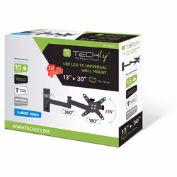 Techly Supporto a muro per TV LED LCD 13-30'' inclinabile 3 snodi nero (ICA-LCD 104BK)