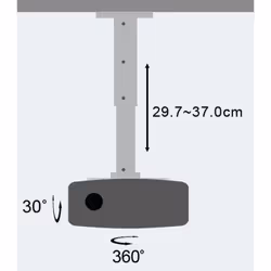 Techly Supporto a Soffitto per Proiettori Estensione 30-37 cm Silver (ICA-PM 102S)