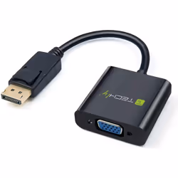 Techly Convertitore da DisplayPort v1.2 a VGA 15 cm (ICOC DSP-V-001), 0,15 m, DisplayPort 20-pin, VGA, Maschio, Femmina, 1920 ...